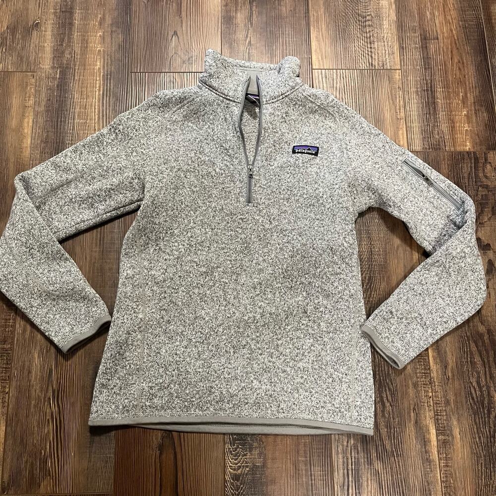 Patagonia Better Sweater Women’s Fleece Gray White Medium 1/4 Zip